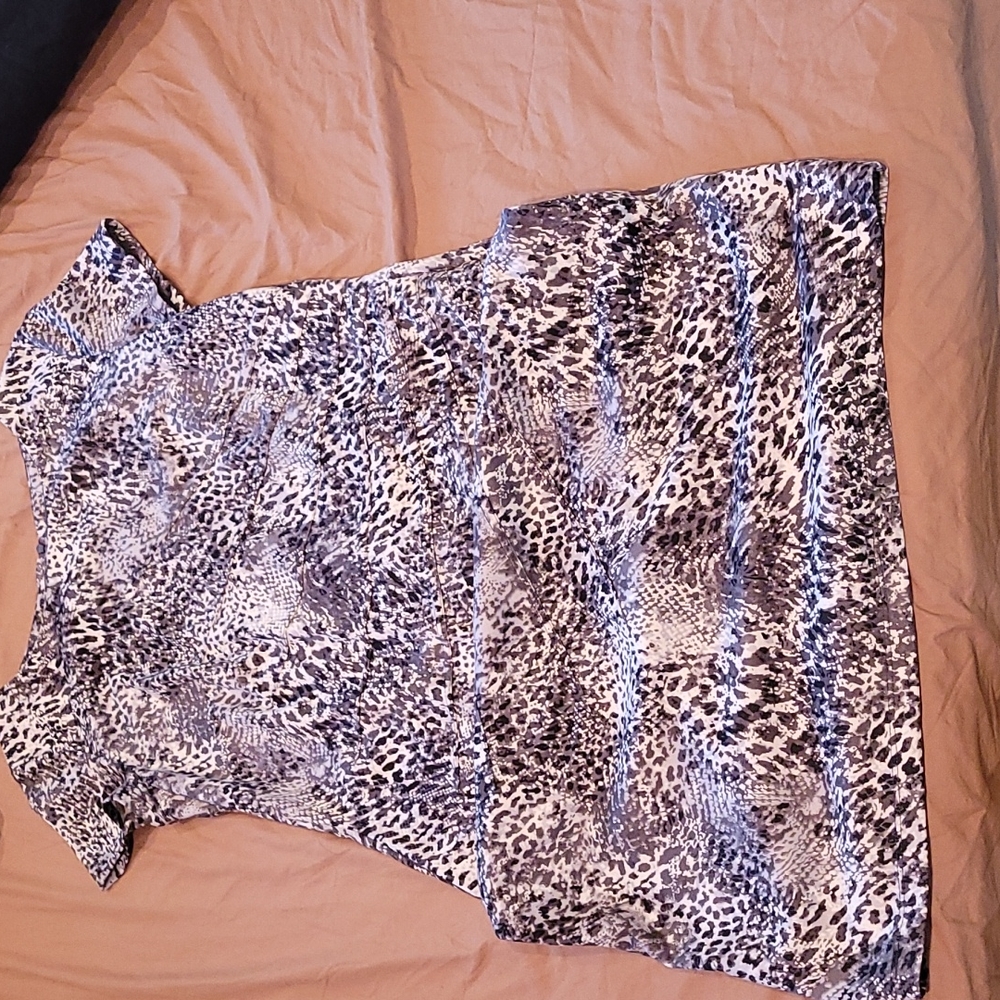Reptile print mid length dress